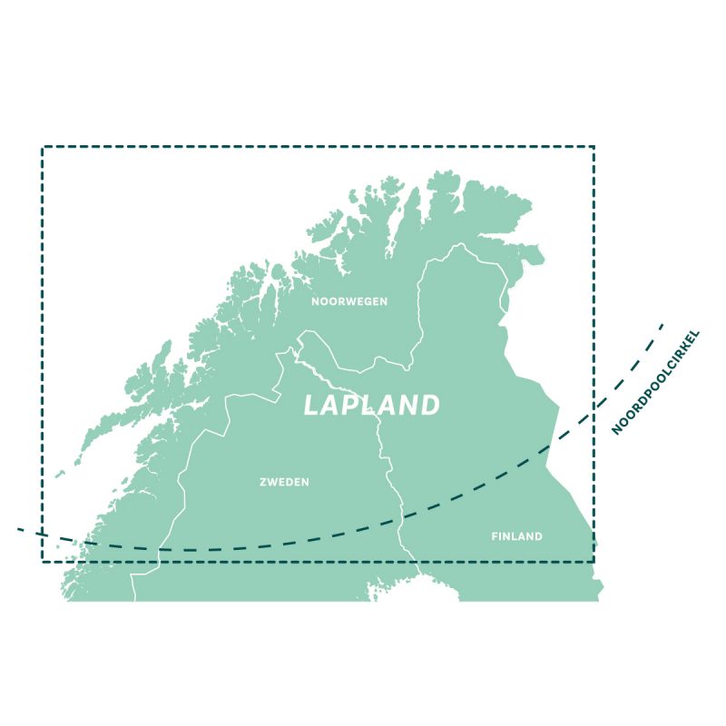 Lapland Noordpoolcirkel kaart