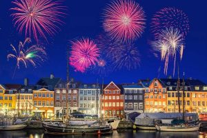 Gelukkig nieuwjaar in Kopenhagen in Denemarken met Nordic