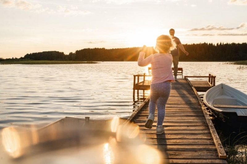 Waterpret aan de Finse meren op gezinsvakantie naar Finland met Nordic