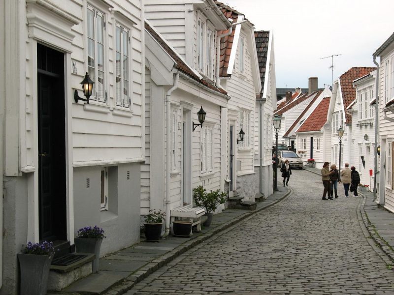 Een straatje in de oude stad van Stavanger
