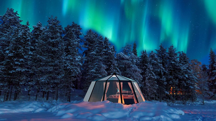 Overnacht in een aurora hut bij Harriniva met Nordic